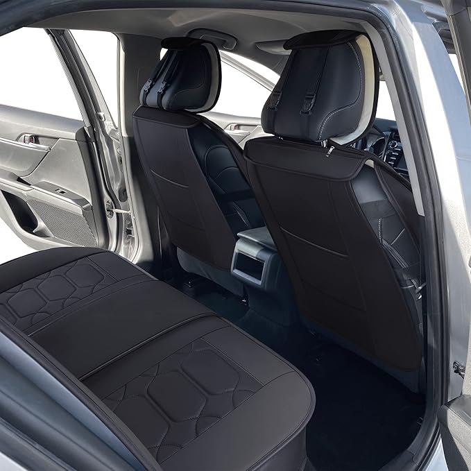 OASIS AUTO Custom Fit Seat Covers for 2012-2025 Toyota Camry, Waterproof Faux Leather Seat Protector Cushion Camry Car Accessories (Full Set, Black)