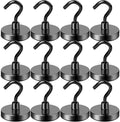 LOVIMAG Magnet Hooks for Cruise Cabin, 80lbs Cruise Door Magnets with Epoxy Coating, Cruise Must Haves for Travel, Strong Magnetic Hooks for Classroom, Kitchen Essentials, Locker Organizer, -12 Pcs