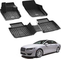LASFIT Floor Mats Fit for Ford Fusion 2020-2017 (Include Hybrid)/ for Lincoln MKZ 2020-2017 All Weather Protection TPE Custom Fit 2020 2019 2018 2017 Floot Liners Accessories, 1st & 2nd Rows, Black