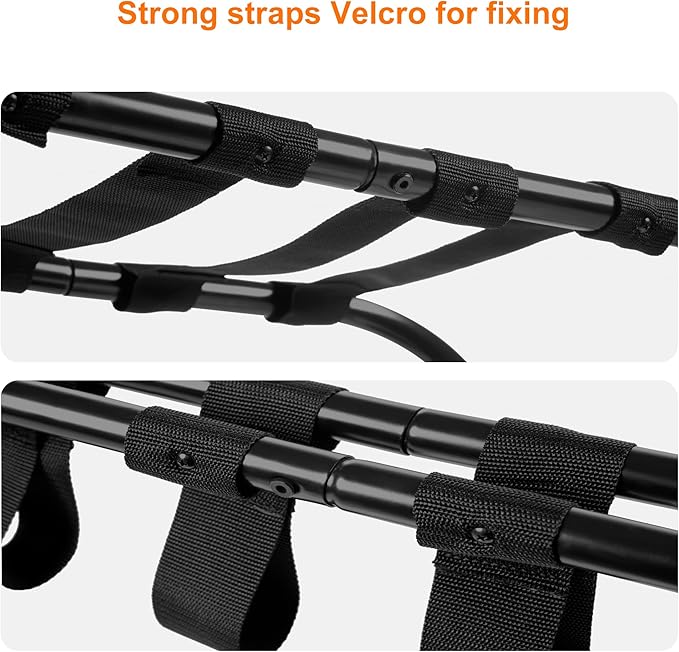 Heybly Luggage Rack, Pack of 2, Steel Folding Suitcase Stand with Storage Shelf for Bedroom, Hotel, Foldable Steel Frame, Guest Room Bedroom Hotel, 26.2" L x 14.4" W x 20.5" H, Black HLR004B2