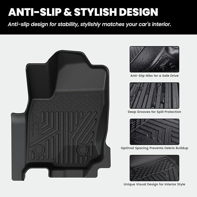 LASFIT Floor Mats&Trunk Mat with Backrest Mat for Toyota 4Runner 2025-2026(Only Fit 7 Seats), All Weather TPE Custom Fit Floor Liner for 4Runner SR5/TRD/Limited 6th gen Front&Rear 4 Runner Car Mats