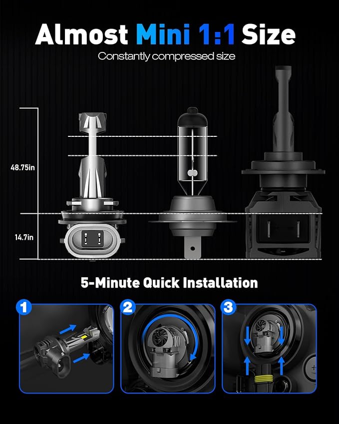 NOVSIGHT 9005 Fog Light Bulbs,600% Brightness,40000 Lumens,140W 6500K Cool White,Plug and Play, Pack of 2