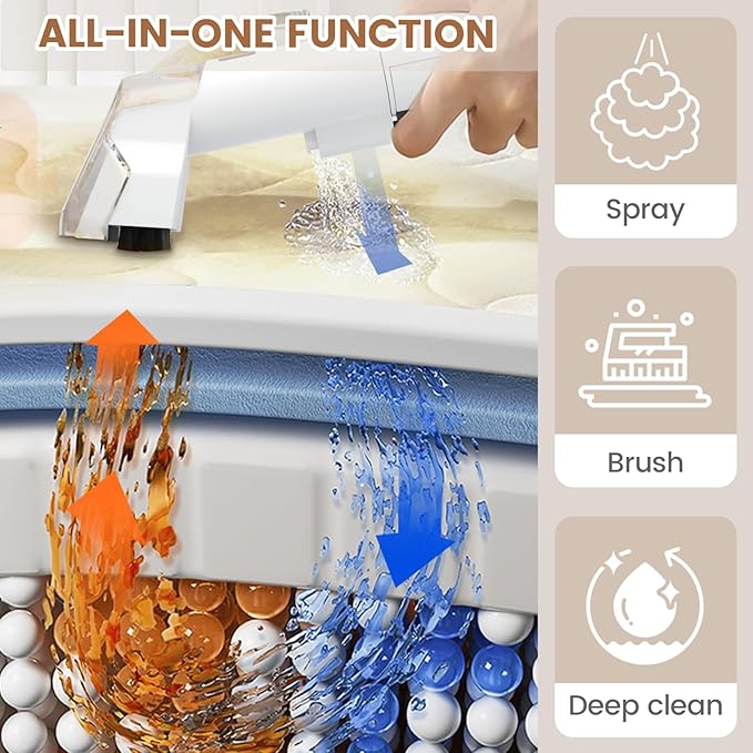 Portable Carpet Cleaner Machine with Dual Size Brushhead, Multi-Purpose and Upholstery Cleaner, Handheld and Small Deep Carpet Cleaning Machine, Spot Cleaner for Couch, Rugs, Car Seats and Pet Stains
