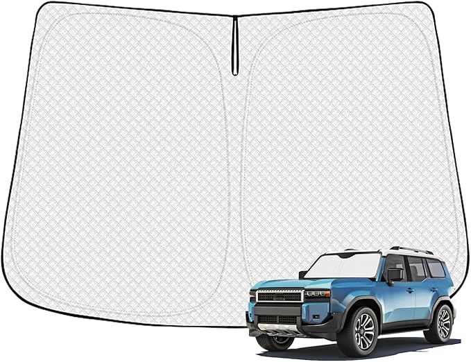 Windshield Sun Shade for 2024-2025 2026 Toyota Land Cruiser Prado 250 Accessories Thicken 6-Layer Front Window Sunshade Cover Sun Visor Protector Foldable Block UV Rays Keep Vehicle Cool