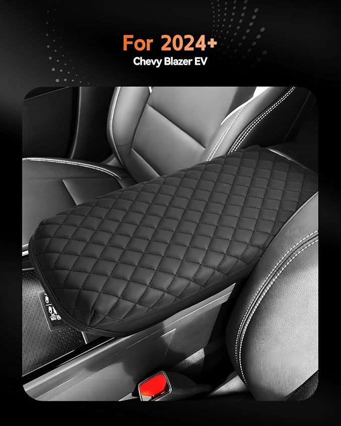 CDEFG for Chevrolet Blazer EV 2024 2025 2026 Center Console Cover Armrest Box Cover for Blazer EV (LT, RS) 2024 2025 Accessories Arm Rest Protector Thickened with Inner Pocket