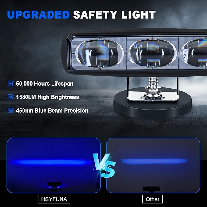 2Pcs Forklift Safety Light Blue, 30W Straight Line Forklift and AGV Safety Indicator Warehouse Hazardous Area Warning Light for Warehouse and Industrial Use (DC 10-100V)
