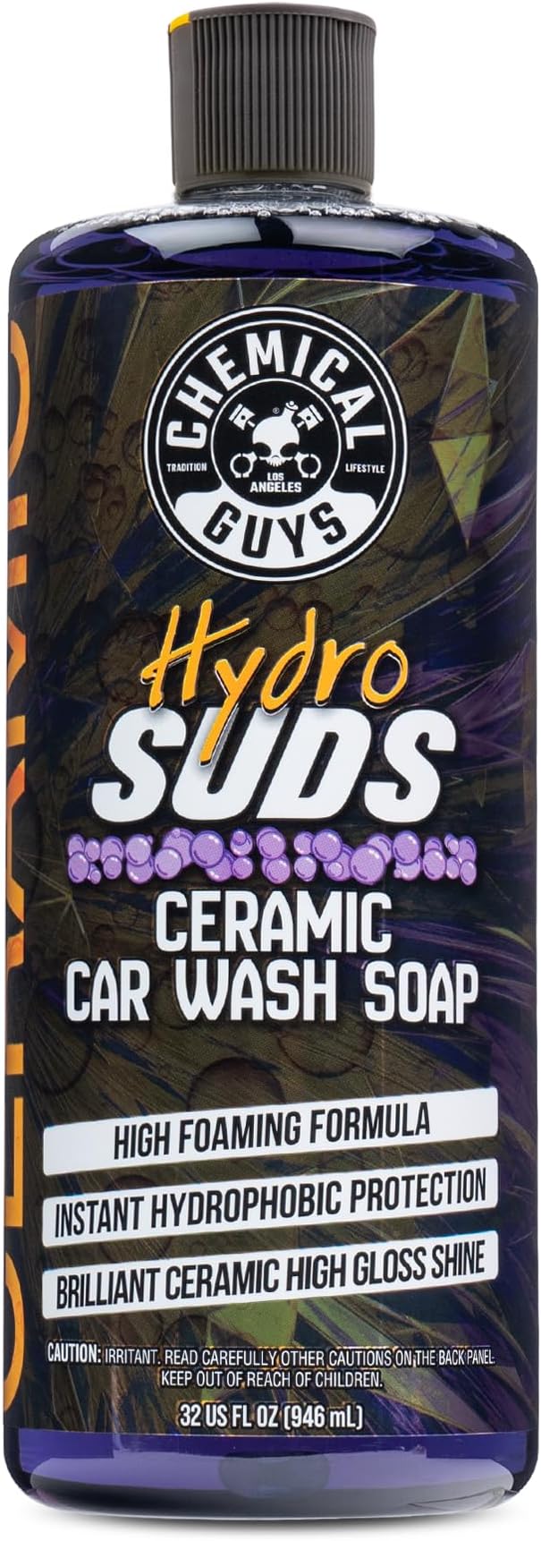 Chemical Guys HydroSuds Ceramic SiO2 Shine High Foaming Car Wash Soap (Works with Foam Cannons, Foam Guns or Bucket Washes) for Cars, Trucks, Motorcycles, RVs & More, 32 fl oz, Berry Scent - CWS21232
