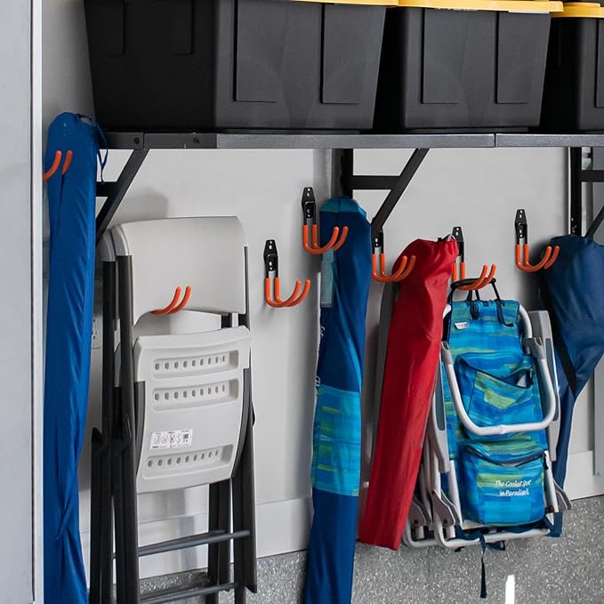16 Pack Garage Hooks with Anti-Slip Coating Heavy Duty Wall Mount Hooks for Garage Storage and Hanging Hoses Bike Garden Tools Ropes etc