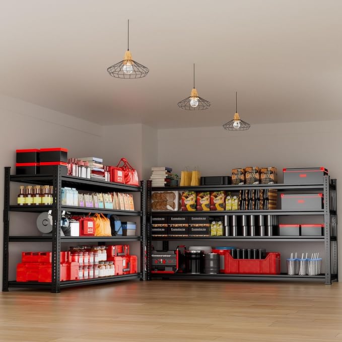 Storage Shelves 4PCS, Garage Shelving Heavy Duty 2640LBS Capacity, 60"L x 24"W x 60"H Adjustable Metal Shelving Organizer Wire Rack, 4 Tier Utility Shelf Unit for Pantry Closet Warehouse Organization