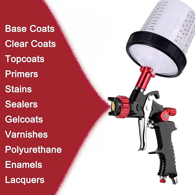 Disposable Paint Mixing Cup Kit,HVLP Paint Sprayer Gun Mixing Cups with 30 Cups and Lids System, 6 Plugs and 1 Hard Cup with Retainer Ring, 1 Cup Adapter,Paint Stirrer (30)