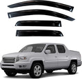 KPY Window Visor Compatible with Honda Ridgeline 2006-2014, 4PC Rain Guard Side Window Vent Deflectors Tape-On Style, 2006 2007 2008 2009 2010 2011 2012 2013 2014