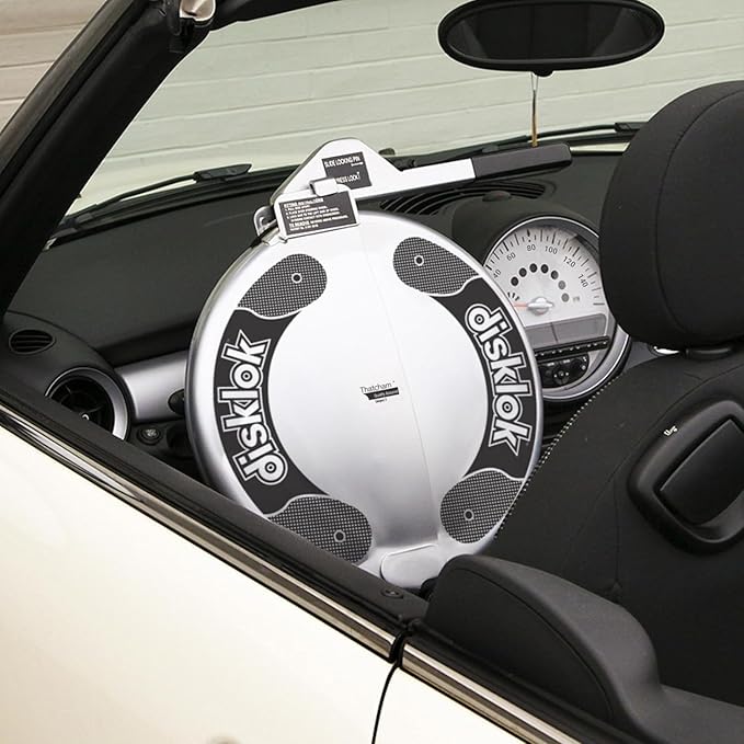 Security Device - Steering Wheel Lock - Full Cover - Silver - Thatcham Approved (Medium, 15.4in - 16.3in)