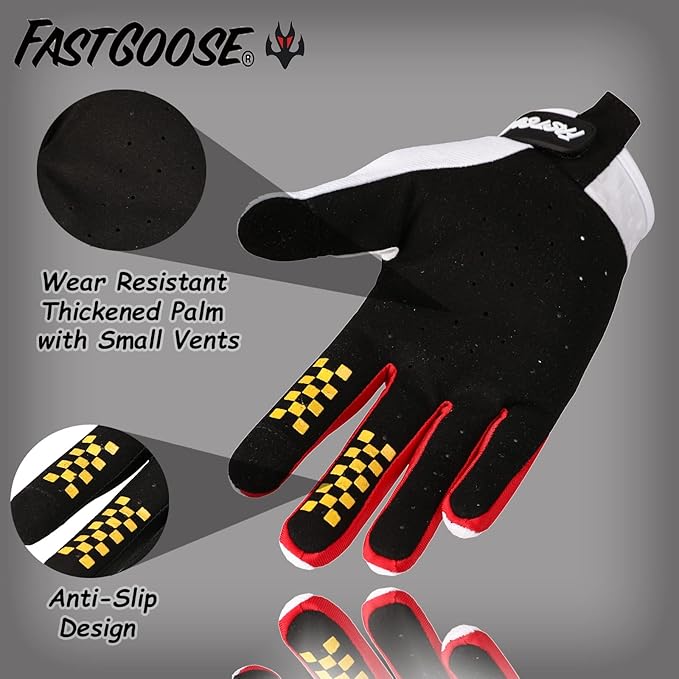 Dirt Bike Motorcycle Gloves - Motocross, Motorbike & ATV Off Road Racing Sports Cycling Gloves
