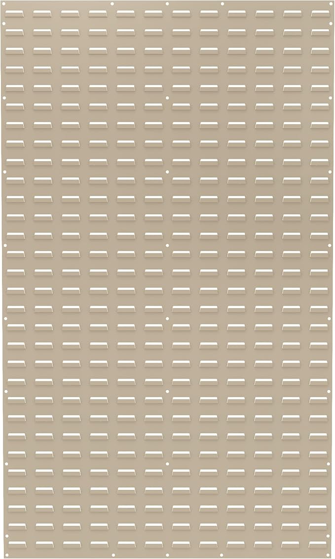 Akro-Mils 30161 Heavy Duty Wall Mount Garage Storage Steel Louvered Panel | Wall Storage Bin Hanging Organizer System for AkroBins, 36-Inch W x 61-Inch H, Beige, Single