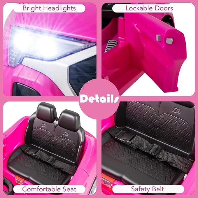 Licensed Audi SQ8 Ride on Car by OLAKIDS, 12V Kids Electric Vehicle with Remote Control, Toddlers Battery Powered Toy with 3 Speeds, Wheels Suspension, Music (Pink)
