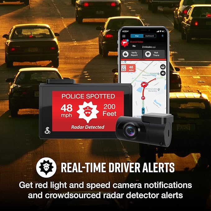 Cobra Smart Dash Cam + Rear Cam (SC 200D) – QHD+ 1600P Resolution, Built-in Wi-Fi & GPS, Voice Commands, Live Police Alerts, Incident Reports, Emergency Mayday, Drive Smarter App, 16GB SD Card Incl.