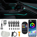 6 in 1 Car LED Strip Lights, RGB Car Interior Lights with 315 inches Fiber Optic, Remote and APP Control, 16 Million Colors Ambient Lighting Kits, Music Neon Light Accessories for Car Inside
