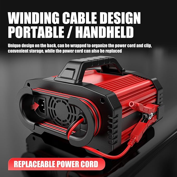 25A Battery Charger, 2/8/20/25 Amp 12V/24V LiFePO4 Lead Acid Fully Automatic Battery Maintainer with Engine Start, 8-Stage Car Battery Trickle Charger, Desulfator for AGM,STD,Gel,Deep Cycle Batteries