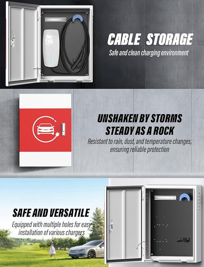 BMZX for Tesla Wall Charger Box Compatible with Tesla Wall Connector Gen 3, Indoor/Outdoor EV Charger Enclosure, Cable Organizer, Waterproof & Dustproof