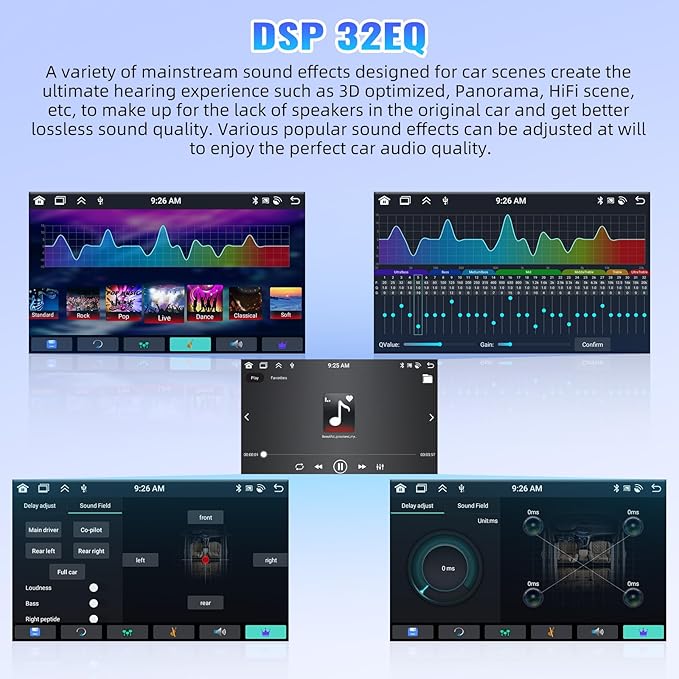 SIXTOP [8-Core 2+64G] Android Car Stereo for Hyundai Tucson IX35 2010-2015 with Carplay Android Auto 59 Theme 10.1 inch Touch Screen Bluetooth 5.0 FM/RDS Network Radio DSP 32EQ AI Voice GPS