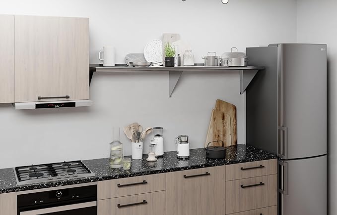 AmGood 72" Long X 16" Deep Stainless Steel Wall Shelf | NSF Certified | Appliance & Equipment Metal Shelving | Kitchen, Restaurant, Garage, Laundry, Utility Room
