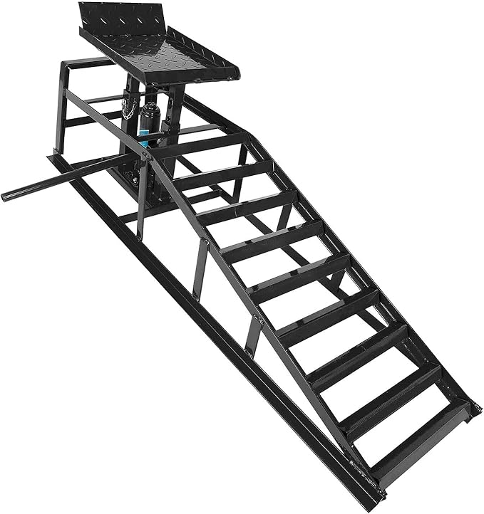BLVD-LPF OBEY YOUR LUXURY 2 Pack Hydraulic Car Ramps 10000lbs 5T 11000lbs Low Profile Car Lift Service Ramps Truck Trailer Garage, Height Hydraulic Vehicle Ramps (Black)