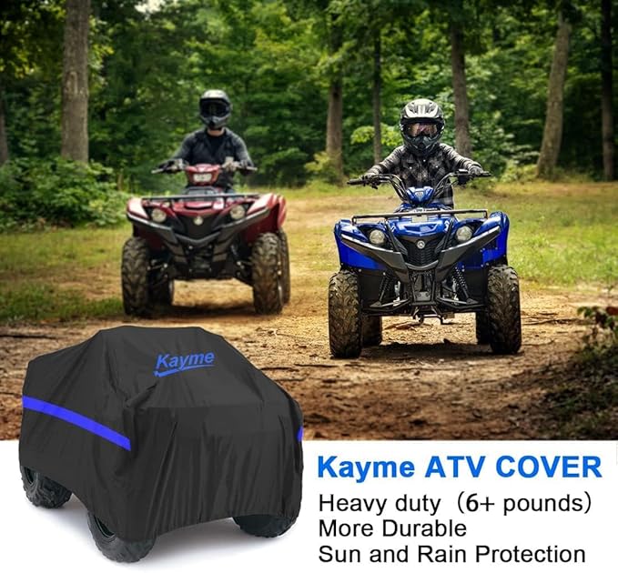 Kayme ATV Cover Waterproof Outdoor Heavy Duty, 4 Wheeler Quad Cover All Weather Rain Snow UV Protection, Fits for Kawasaki, Polaris, Honda, Can-Am,Yamaha, Arctic Cat, Suzuki Etc. (100x43x48 inch)