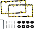 LivTee Flower License Plate Frames, 4 Holes Stainless Steel License Plate Covers, 2PCS Car License Plate Holder, Automotive Exterior Accessories, Sunflower