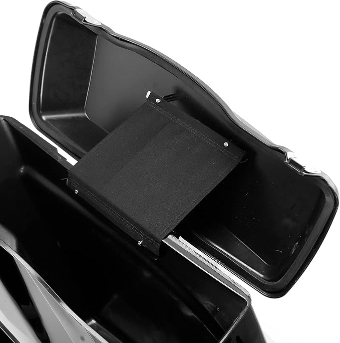 XFMT Motorcycle Stretched Saddlebags Vivid Black 5" Extended Hard Saddle Bags W/Black Latches For Harley Touring Road King Street Glide Road Glide Electra Glide Ultra Classic 1993-2013