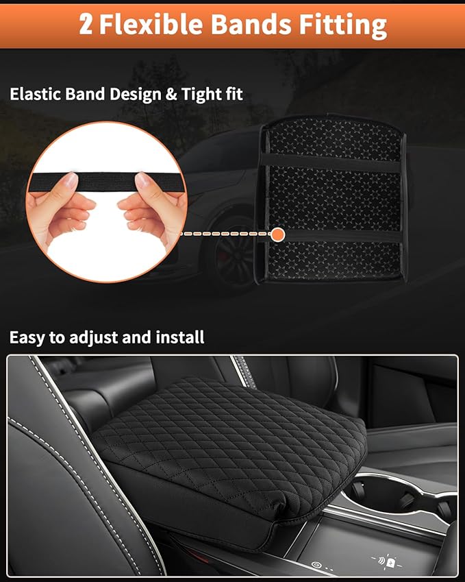 Shademax Custom Fit for Center Console Cover Acura MDX 2022 2023 2024 2025 2026 Accessories Armrest Cover Center Console Pad PU Leather Armrest Seat Box Cover Protector Anti-Scratch Black