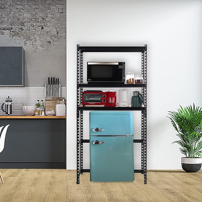 Garage Storage Shelves 35.43" W x 15.75" D x 72" H, 5 Tier Storage Rack Adjustable Black Metal Shelving for Warehouse, Pantry, Closet