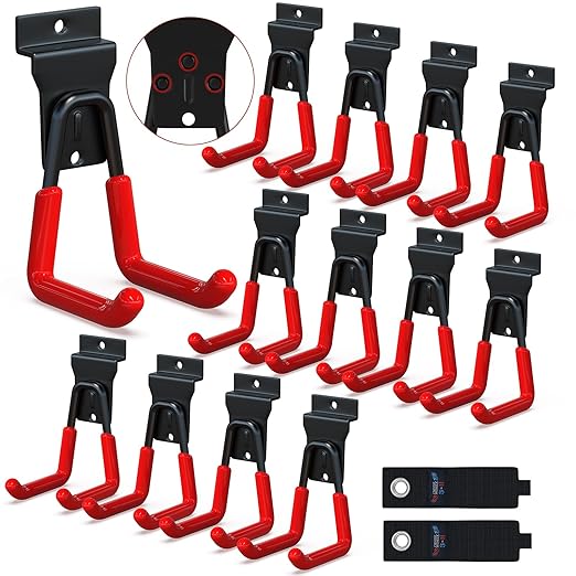 3-H Slat Wall Hooks 12 Pack 4.5 Inch, Slatwall Hooks U Shape,Slatwall Accessories Heavy Duty for Space Saving Used as Proslat Accessories(Red)