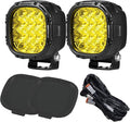 BIGLION.X 4 Inch Pair 160W 18800LM Amber Fog Lights Offroad Pods Super Bright Driving Spot With Wiring Harness IP68 12V 24V for Pickup Trucks SUV ATV UTV