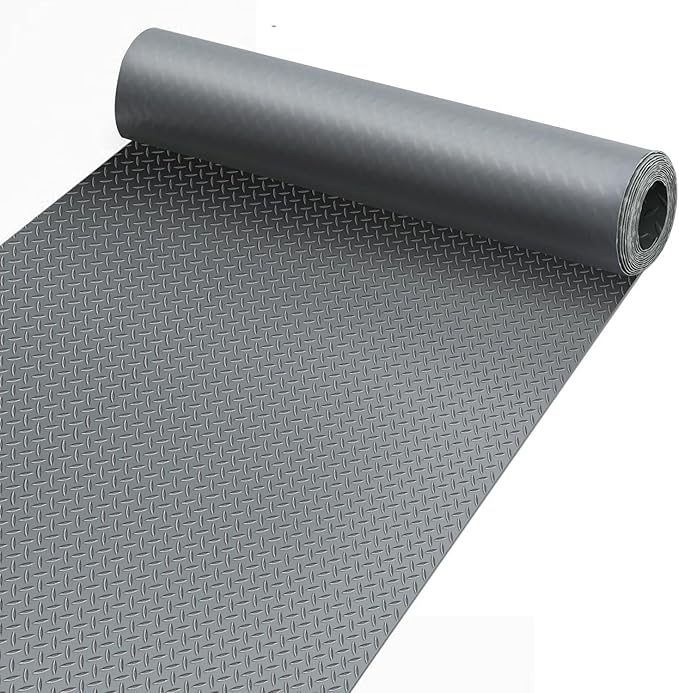 Premium Garage Floor Mat, Commercial Grade Heavy Duty Parking Mat for Garage Floor, Golf Cart Parking, Water/Stain Resistant Floor Runner (Grey Diamond, 4 x 13 Feet)