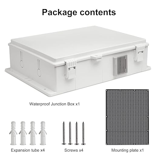 Outdoor Electrical Junction Box, ABS Water Resistant Enclosure with Internal Mounting Panel & Hinged Cover, 15.7" H* 11" L* 4.1" W