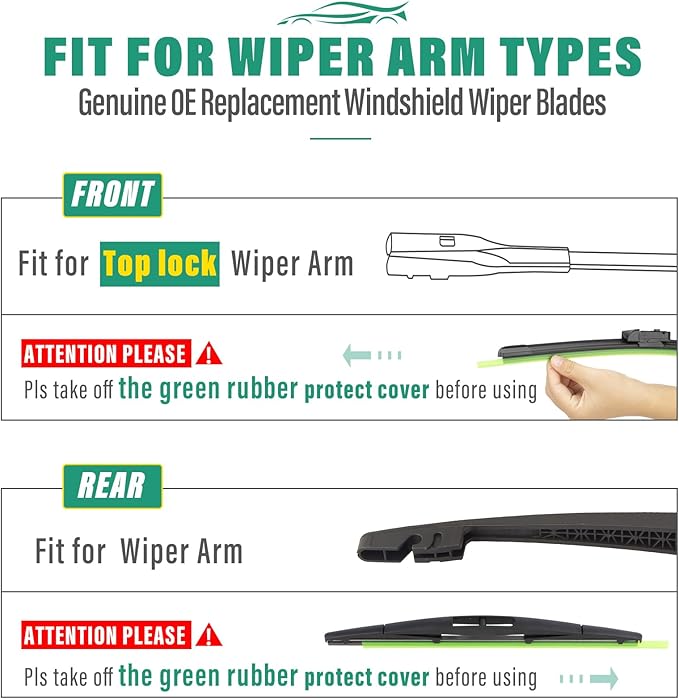 26" 20" 14" Windshield Wiper Blades Replacement for Subaru Ascent 2019 2020 2021 2022 2023 2024 2025 Premium All Weather Front Rear Wipers Set - OEM Quality (Pack of 3)