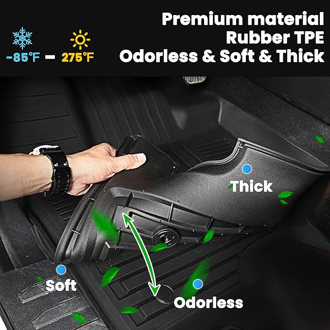 Auxko All Weather Floor Mats for Honda Passport 2026 TPE Liners All Season Accessories Guard Odorless Anti-Slip Floor Liners for Honda Passport 2026