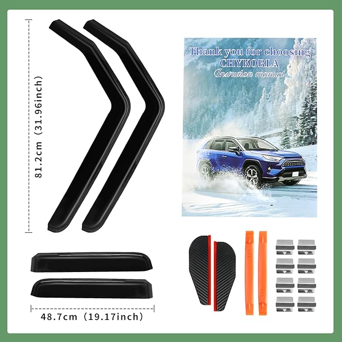 in Channel Rain Guards Fit for 2007-2018 Jeep Wrangler JK Unlimited 4-Door, Durable Window Visors Wind Deflectors, Smoke Vent Shades Shield, 2008 2009 2010 2011 2012 2013 2014 2015 2016 2017