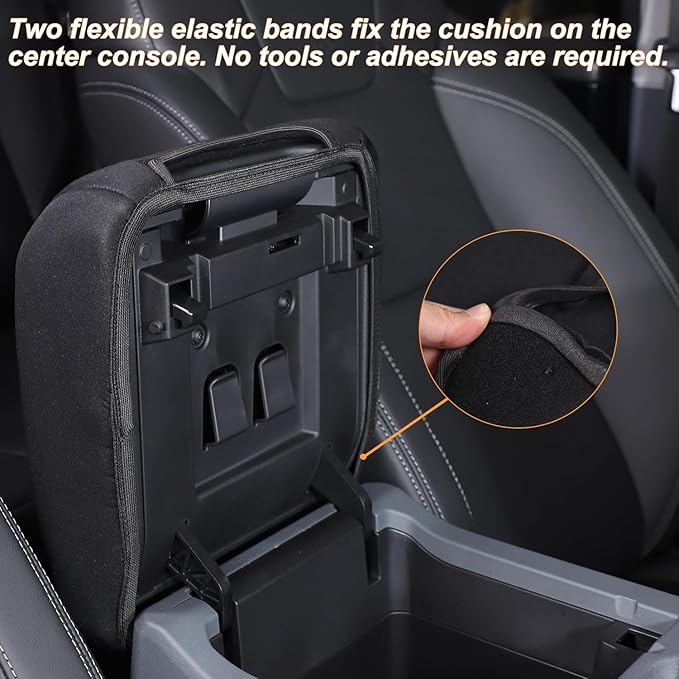 Car Armrest Box Cover Protector Compatible with Ineos Grenadier 2020-2024 Center Console Lid Protector Cover Original Customized Armrest Cover (Black)