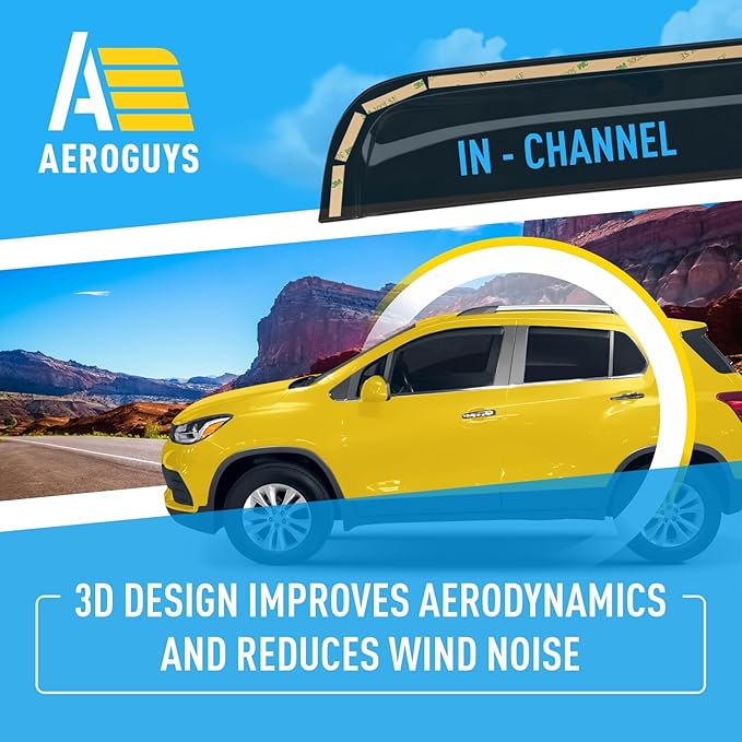 Extra Durable Window Deflectors in-Channel Window Visors Rain Guards Fit for Chevrolet (Chevy) Trax 2014-2022, Sun Visors, Wind Vent for Shades, Exterior Car Accessories - 4pcs. AG0026