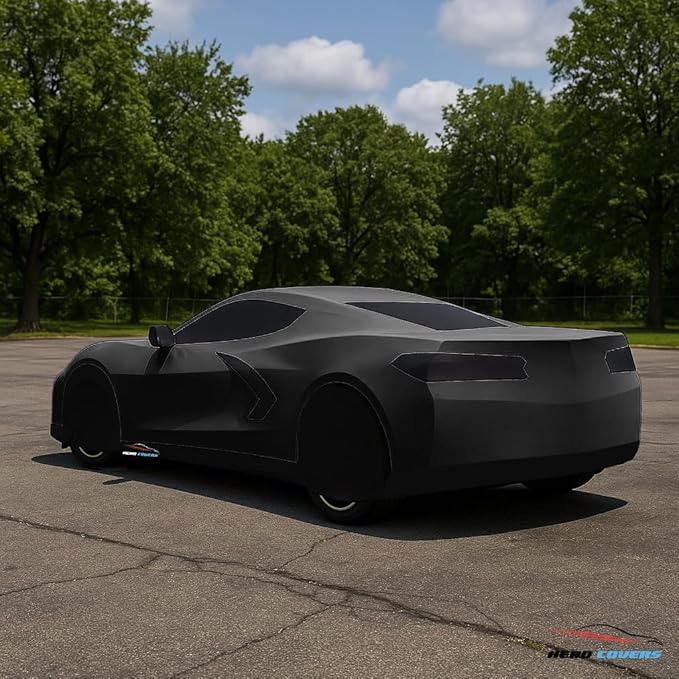 C8 Car Cover Fit for Corvette C8 Indoor and Outdoor Protection (Black)