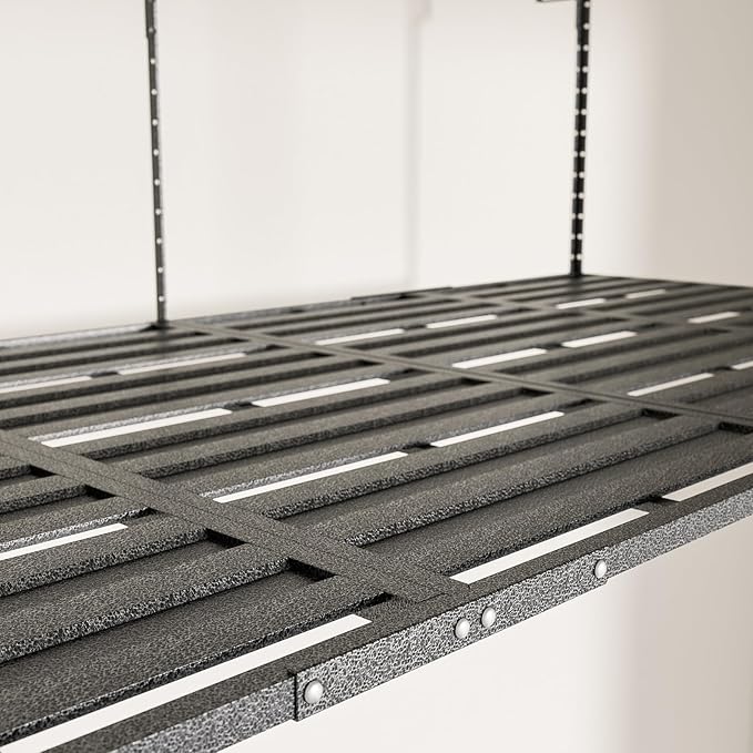 Heavy-Duty 4x8 Overhead Garage Storage Rack – Holds 20% More Weight, 800lbs Capacity, Adjustable Height, 4 Hooks Included for Extra Storage