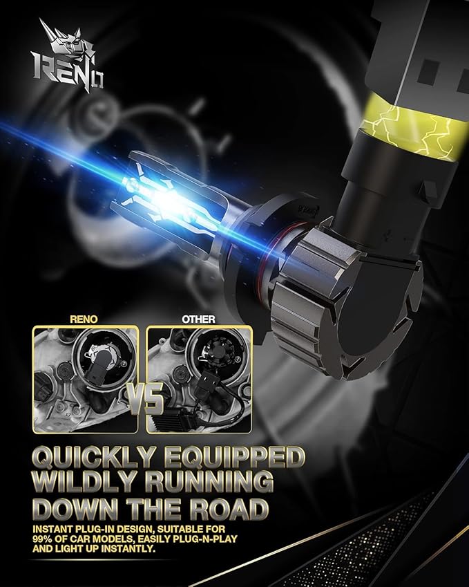 RENO 9005 Bulb, 9005 Fog Lights Bulb, 9005 Light Bulbs Fanless In Line Car Fog Bulb Plug and Play, Pack of 2