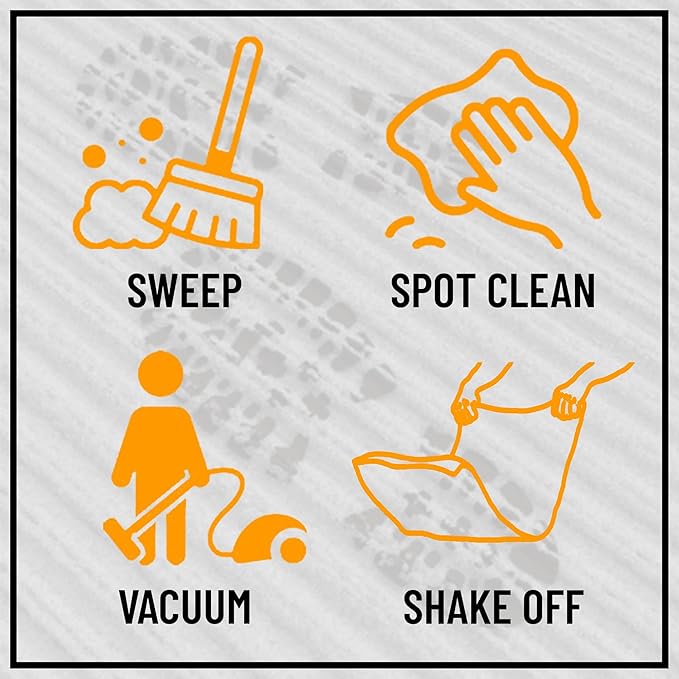 Ottomanson 2' x 29' Hallway Runner with Scraper Pile Extra Durable Non-Slip Rug Mat for Indoor & Outdoor Use - Ideal for Kitchen, Entryway, Patio & Garage - High-Traffic Carpet, Black