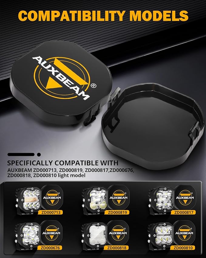 Auxbeam 3" LED Pod Light Covers, XP-Ultra Series PC Lens Offroad Protective Covers for Specific Light Model (No Compatible Color Play Series)