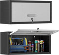 Metal Tool Cabinet,Garage Storage Cabinet System,Wall Cabinet & Locking Rolling Tool Cabinet with Doors and Adjustable Shelves,Steel Tool Cabinets for Home,Office (2 Pcs-StyleAA, Black & Grey)