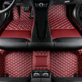 Custom Colors Car Floor Mats Black Pink for 99.9% Sedan SUV Sports， All-Weather Liners Car Floor mat，Luxury Leather Automotive Floor Mats (Wine Red,3D Floor Mats)