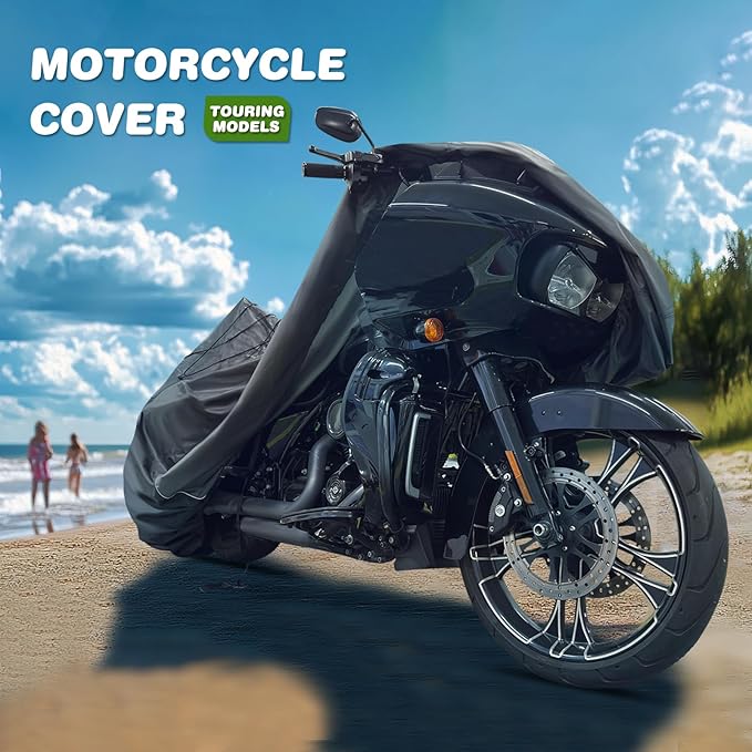 Motorcycle Cover for Harley Davidson Touring Models Road Glide Limited, Ultra Limited, Ultra Classic, Road King, Road Glide, Street Glide, Electra Glide - Waterproof Motorcycle Cover Outdoor Storage