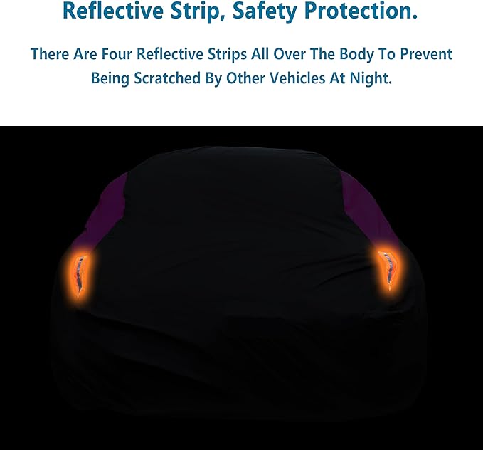 MORNYRAY Waterproof Car Cover All Weather Snowproof UV Protection Windproof Outdoor Full car Cover, Universal Fit for Sedan (Purple, A2-Fit Sedan Length(Up to 177 inch)