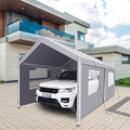 Car Canopy Portable Garage Duty Carport with Roll-up Windows,Portable Garage with Removable Sidewalls & Doors, Car Canopy with All-Season Tarp for Car Boat Truck Motorcycle 10FT×20FT (Grey)